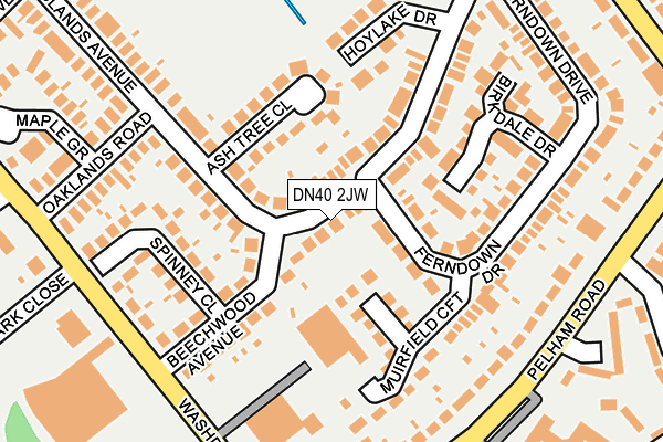 DN40 2JW map - OS OpenMap – Local (Ordnance Survey)