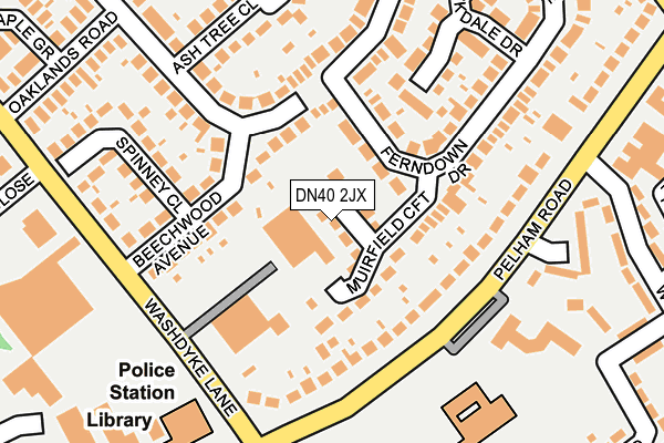 DN40 2JX map - OS OpenMap – Local (Ordnance Survey)