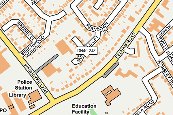 DN40 2JZ map - OS OpenMap – Local (Ordnance Survey)