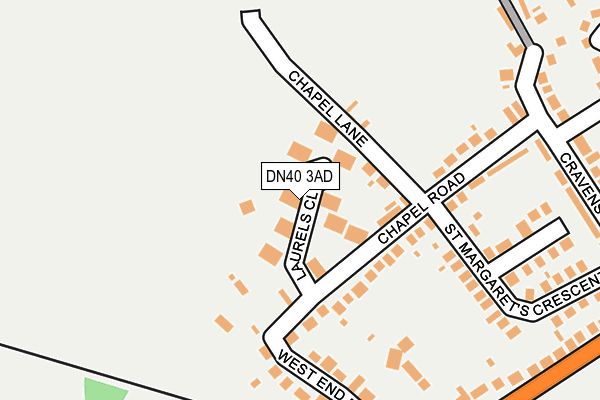 DN40 3AD map - OS OpenMap – Local (Ordnance Survey)