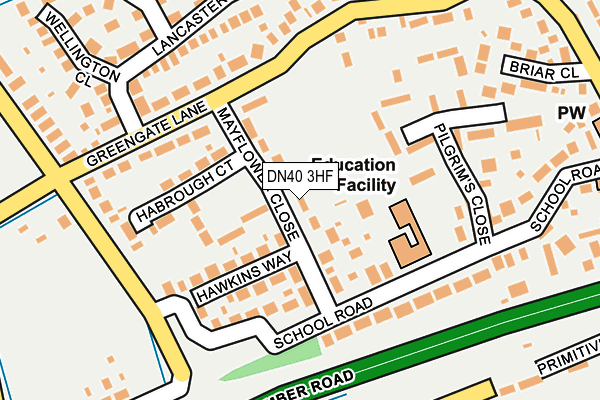 DN40 3HF map - OS OpenMap – Local (Ordnance Survey)