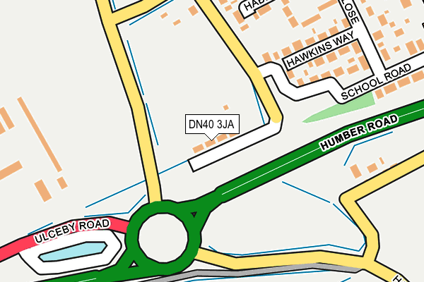 DN40 3JA map - OS OpenMap – Local (Ordnance Survey)