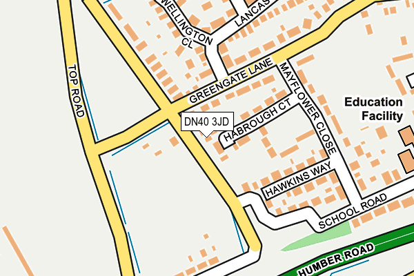 DN40 3JD map - OS OpenMap – Local (Ordnance Survey)