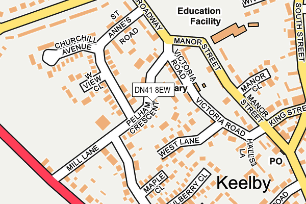 DN41 8EW map - OS OpenMap – Local (Ordnance Survey)