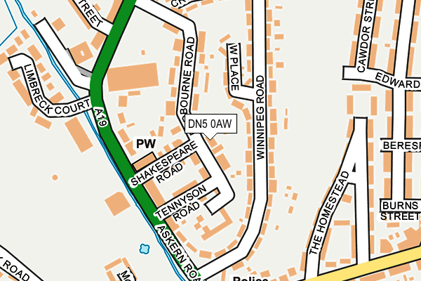 DN5 0AW map - OS OpenMap – Local (Ordnance Survey)
