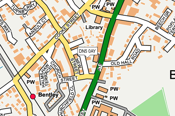 DN5 0AY map - OS OpenMap – Local (Ordnance Survey)