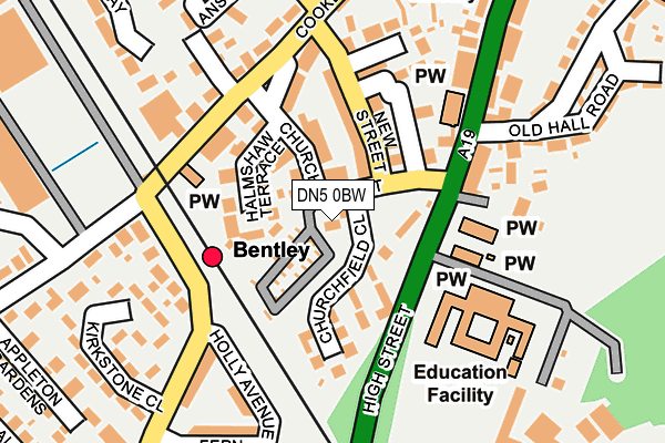 DN5 0BW map - OS OpenMap – Local (Ordnance Survey)