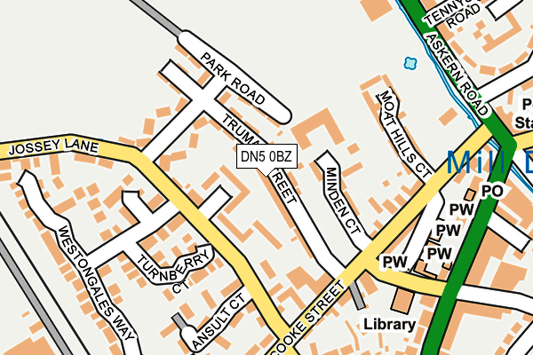 DN5 0BZ map - OS OpenMap – Local (Ordnance Survey)