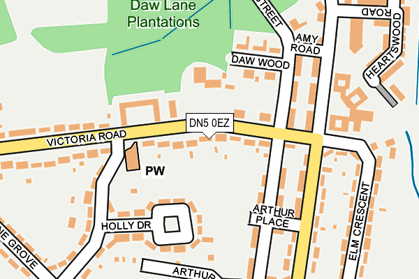 DN5 0EZ map - OS OpenMap – Local (Ordnance Survey)