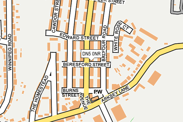 DN5 0NR map - OS OpenMap – Local (Ordnance Survey)