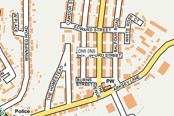 DN5 0NS map - OS OpenMap – Local (Ordnance Survey)