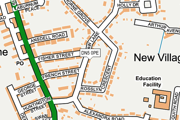 DN5 0PE map - OS OpenMap – Local (Ordnance Survey)