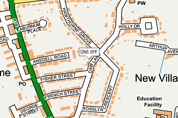DN5 0PF map - OS OpenMap – Local (Ordnance Survey)