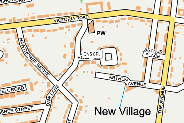 DN5 0PJ map - OS OpenMap – Local (Ordnance Survey)