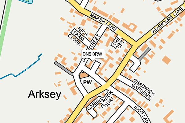 DN5 0RW map - OS OpenMap – Local (Ordnance Survey)