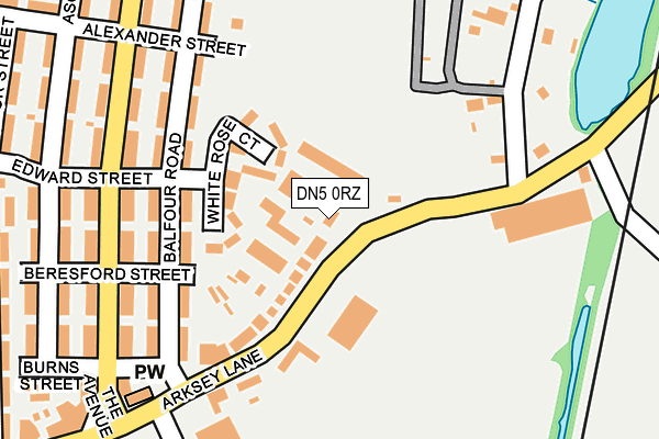 DN5 0RZ map - OS OpenMap – Local (Ordnance Survey)