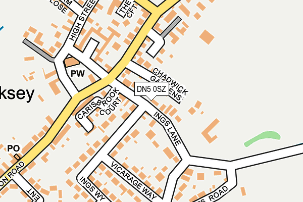 DN5 0SZ map - OS OpenMap – Local (Ordnance Survey)