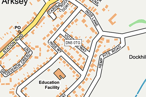 DN5 0TG map - OS OpenMap – Local (Ordnance Survey)