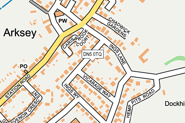 DN5 0TQ map - OS OpenMap – Local (Ordnance Survey)