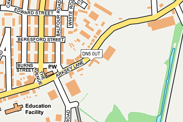 DN5 0UT map - OS OpenMap – Local (Ordnance Survey)