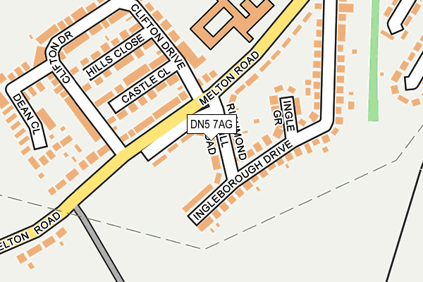 DN5 7AG map - OS OpenMap – Local (Ordnance Survey)