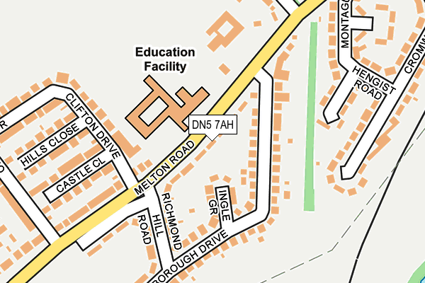 DN5 7AH map - OS OpenMap – Local (Ordnance Survey)