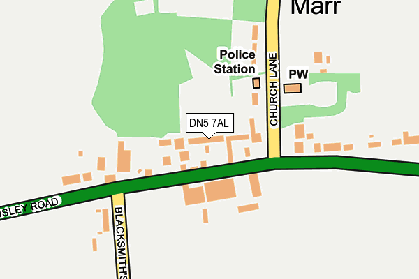 DN5 7AL map - OS OpenMap – Local (Ordnance Survey)