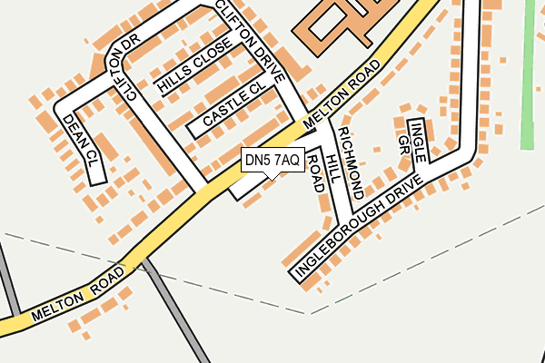 DN5 7AQ map - OS OpenMap – Local (Ordnance Survey)