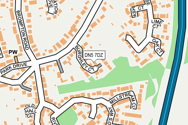 DN5 7DZ map - OS OpenMap – Local (Ordnance Survey)