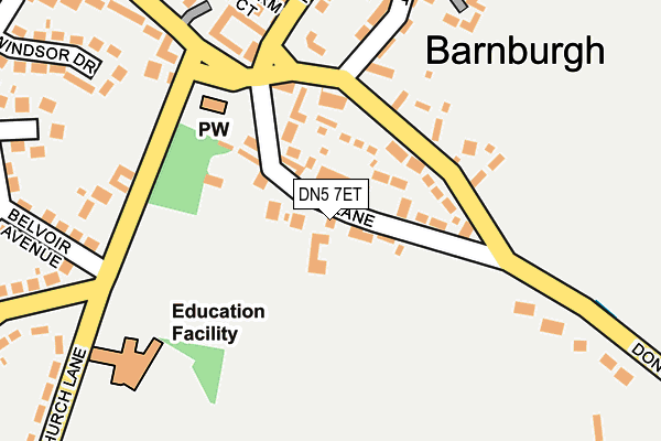 DN5 7ET map - OS OpenMap – Local (Ordnance Survey)