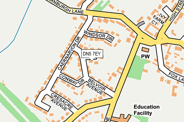DN5 7EY map - OS OpenMap – Local (Ordnance Survey)