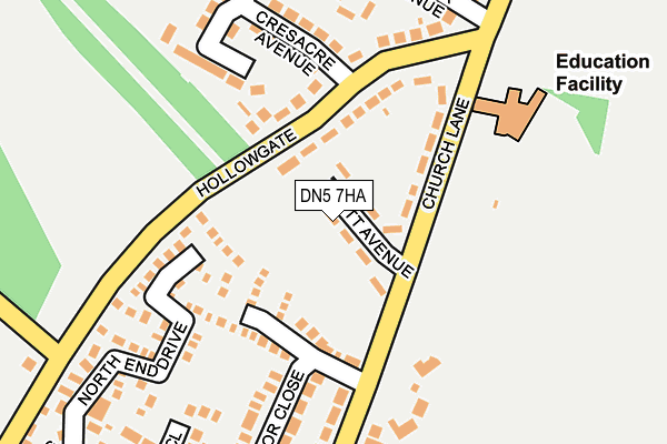 DN5 7HA map - OS OpenMap – Local (Ordnance Survey)