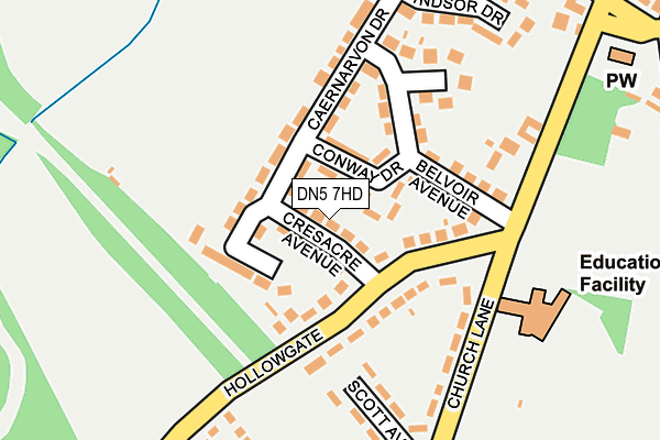 DN5 7HD map - OS OpenMap – Local (Ordnance Survey)