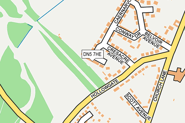 DN5 7HE map - OS OpenMap – Local (Ordnance Survey)