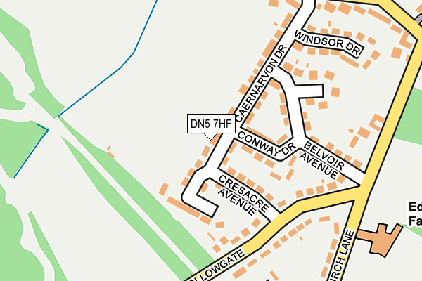 DN5 7HF map - OS OpenMap – Local (Ordnance Survey)