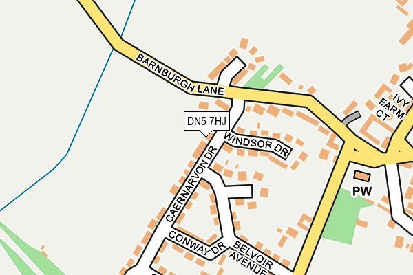 DN5 7HJ map - OS OpenMap – Local (Ordnance Survey)