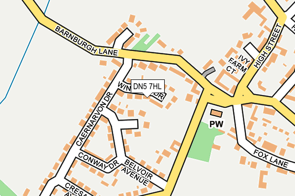 DN5 7HL map - OS OpenMap – Local (Ordnance Survey)