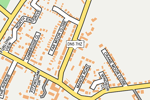 DN5 7HZ map - OS OpenMap – Local (Ordnance Survey)