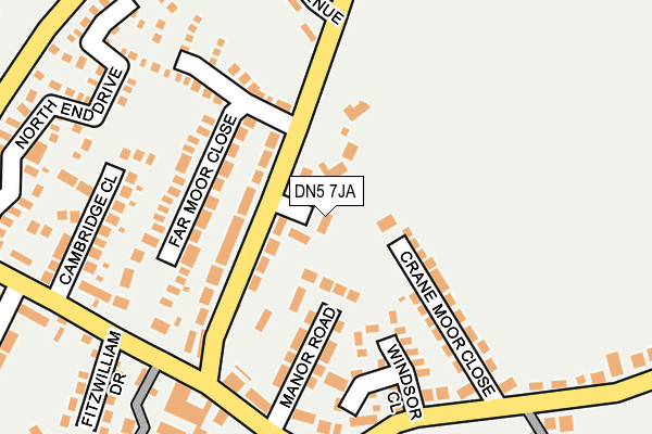 DN5 7JA map - OS OpenMap – Local (Ordnance Survey)