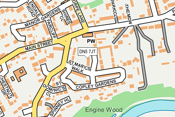 DN5 7JT map - OS OpenMap – Local (Ordnance Survey)