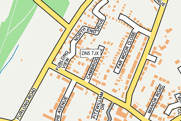 DN5 7JX map - OS OpenMap – Local (Ordnance Survey)