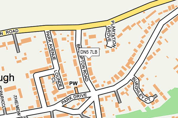 DN5 7LB map - OS OpenMap – Local (Ordnance Survey)