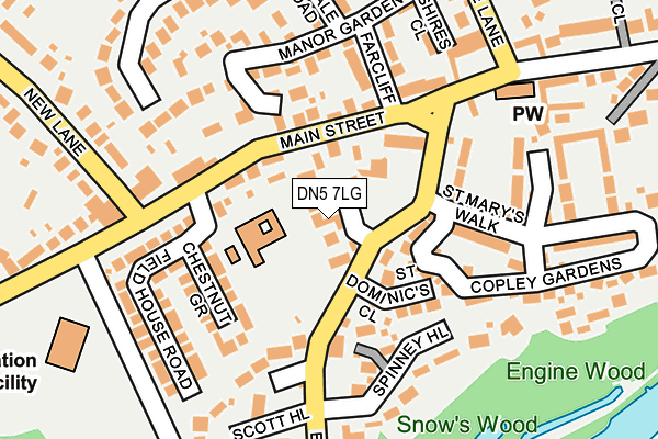DN5 7LG map - OS OpenMap – Local (Ordnance Survey)