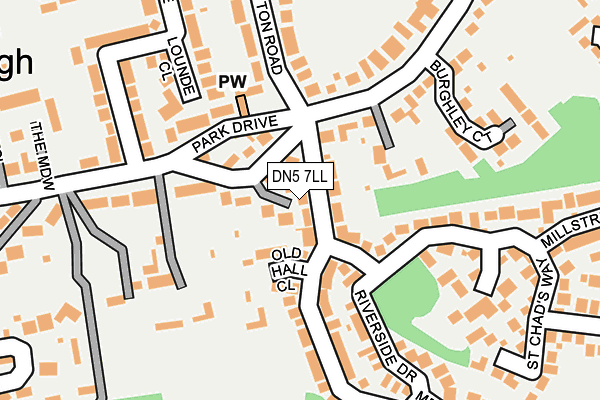 DN5 7LL map - OS OpenMap – Local (Ordnance Survey)