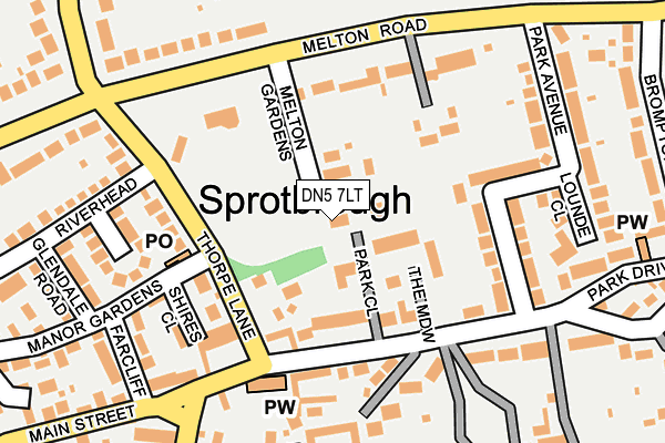 DN5 7LT map - OS OpenMap – Local (Ordnance Survey)