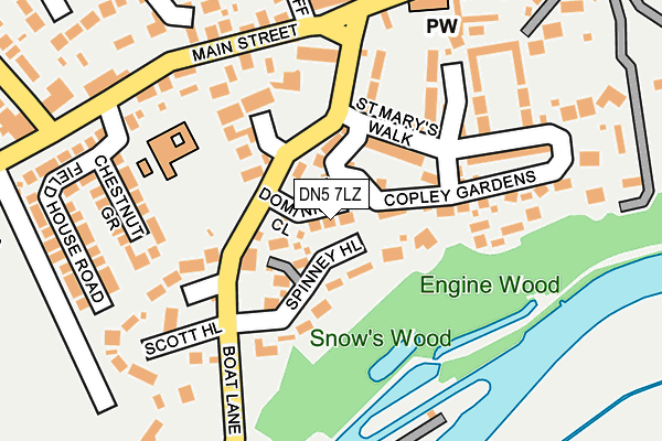 DN5 7LZ map - OS OpenMap – Local (Ordnance Survey)