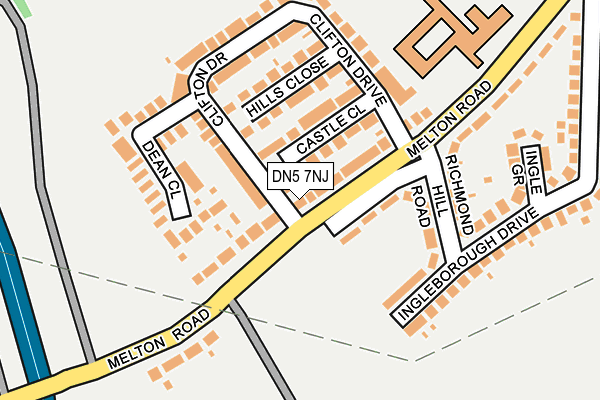 DN5 7NJ map - OS OpenMap – Local (Ordnance Survey)