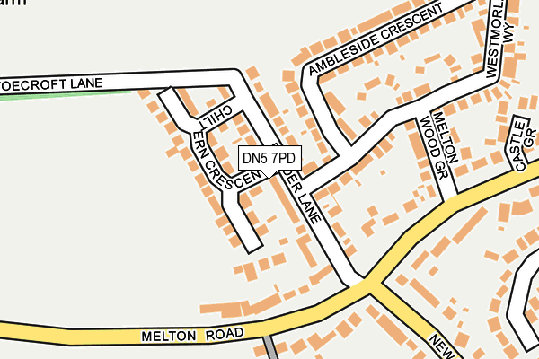 DN5 7PD map - OS OpenMap – Local (Ordnance Survey)