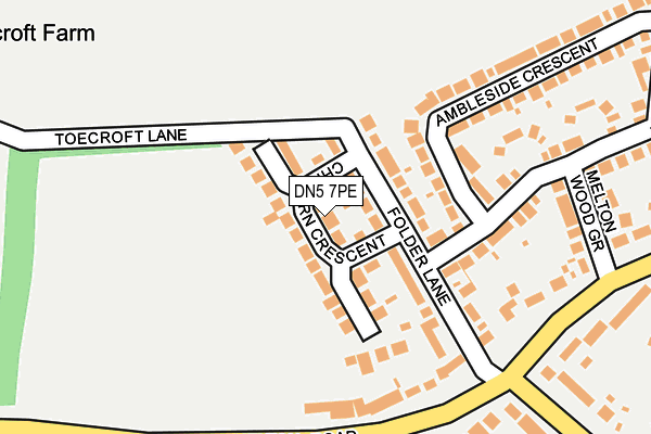 DN5 7PE map - OS OpenMap – Local (Ordnance Survey)