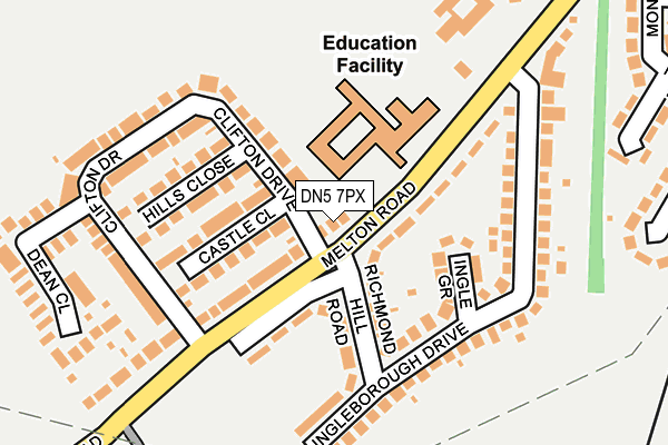 DN5 7PX map - OS OpenMap – Local (Ordnance Survey)